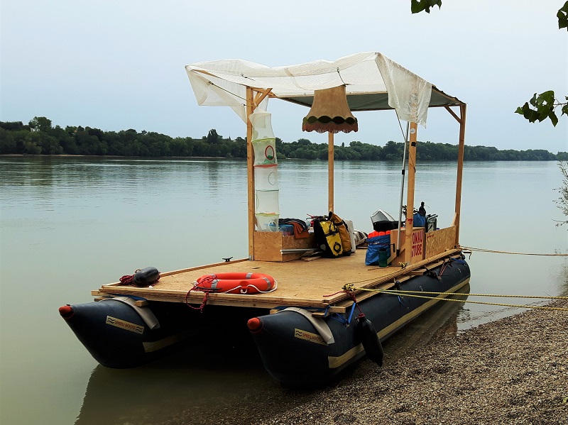 raft danube hungary austria homemade self built ikea